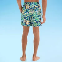 Burnside Mens Drawstring Waist Floral Swim Shorts