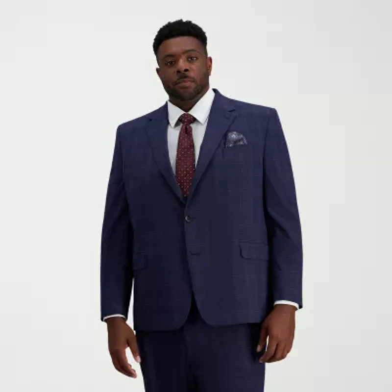 Haggar J.M. Haggar Mens Slim Fit Plaid Big and Tall Suit Jacket