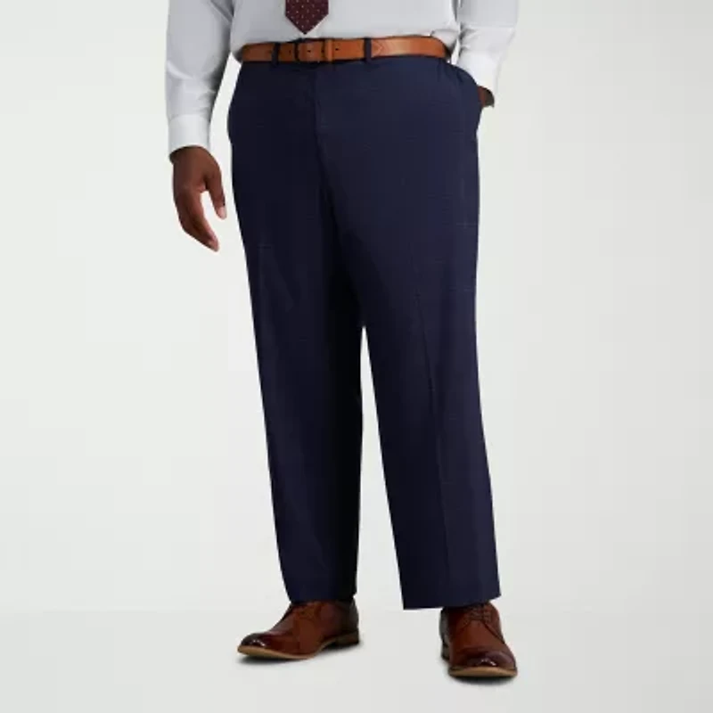 Haggar J.M. Mens Big and Tall Plaid Flat Front Suit Pant
