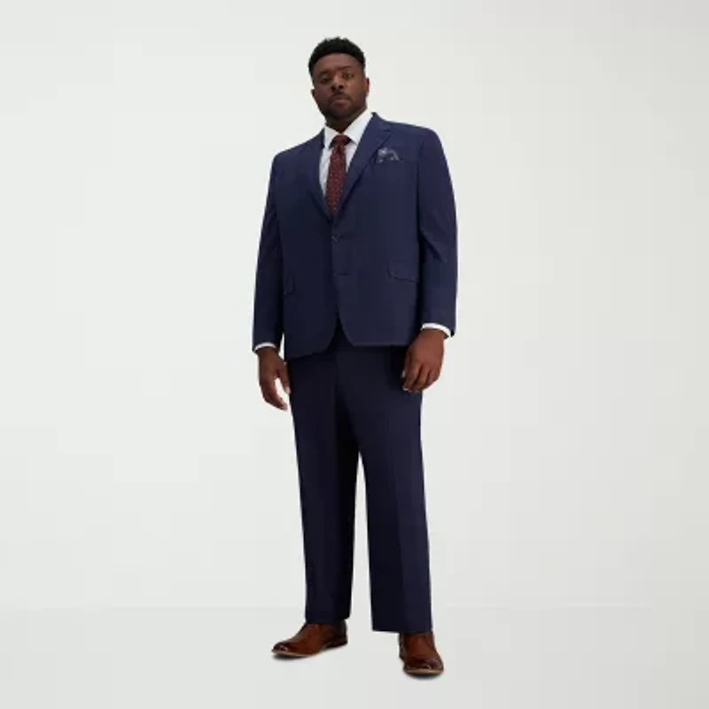 Haggar J.M. Mens Big and Tall Plaid Flat Front Suit Pant