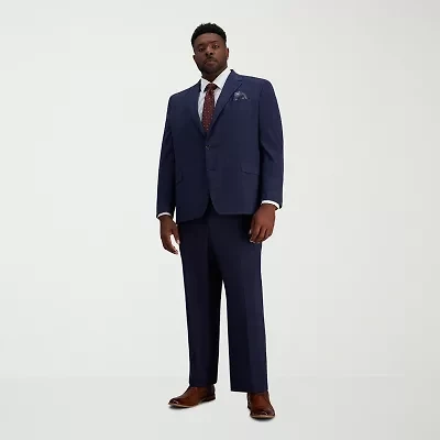 Haggar J.M. Mens Big and Tall Plaid Flat Front Suit Pant