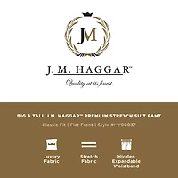 Haggar J.M. Mens Big and Tall Plaid Flat Front Suit Pant