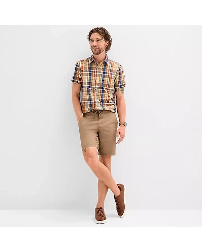 mutual weave Mens 9" Stretch Fabric Drawstring Waist Chino Short