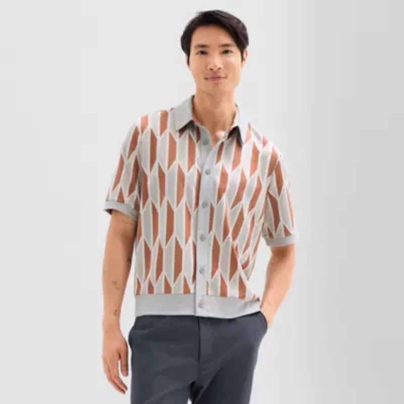 Stylus Mens Short Sleeve Regular Fit Button-Down Shirt