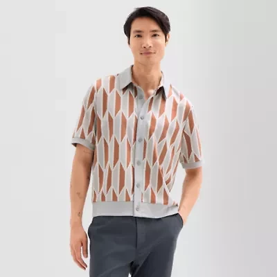Stylus Mens Short Sleeve Regular Fit Button-Down Shirt
