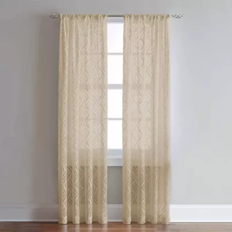 CHF Lyric Rod Pocket Sheer Single Curtain Panel