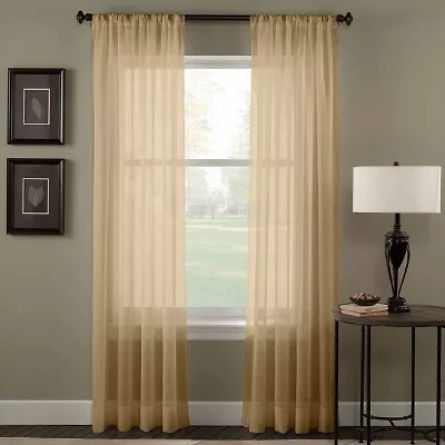CHF Trinity Crinkle Voile Rod Pocket Sheer Single Curtain Panel