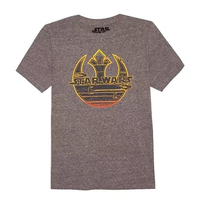 Big Boys Crew Neck Star Wars Short Sleeve Graphic T-Shirt