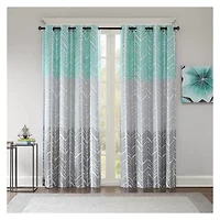 Intelligent Design Kennedy Geometric 50"W X 84"L Grommet Top 100% Blackout Single Curtain Panel