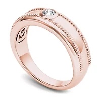 Mens 3.5MM 1/5 CT. Natural White Diamond 14K Gold Wedding Band