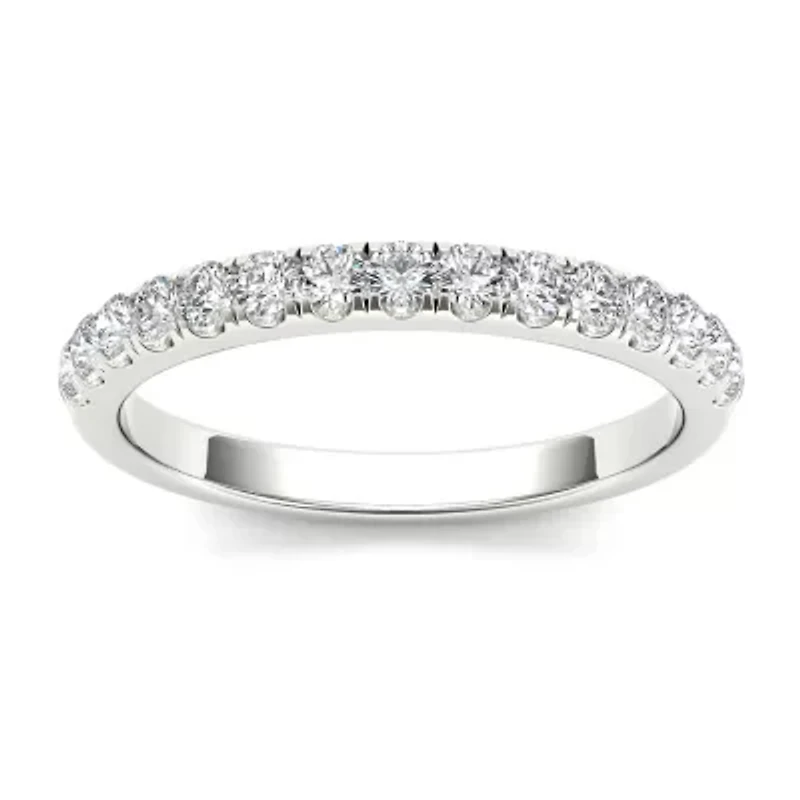 Womens 2MM 1/3 CT. T.W. Natural White Diamond 10K Gold Wedding Band