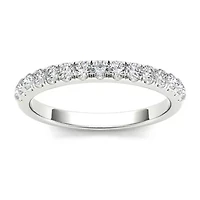 Womens 2MM 1/3 CT. T.W. Natural White Diamond 10K Gold Wedding Band