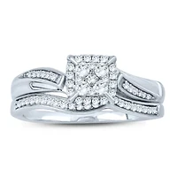 Womens CT. T.W. Genuine White Diamond 10K Gold Bridal Set