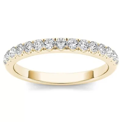 Womens 2MM / CT. T.W. Natural White Diamond 10K Gold Wedding Band