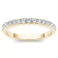 Womens 2MM 1/ CT. T.W. Natural White Diamond 10K Gold Wedding Band