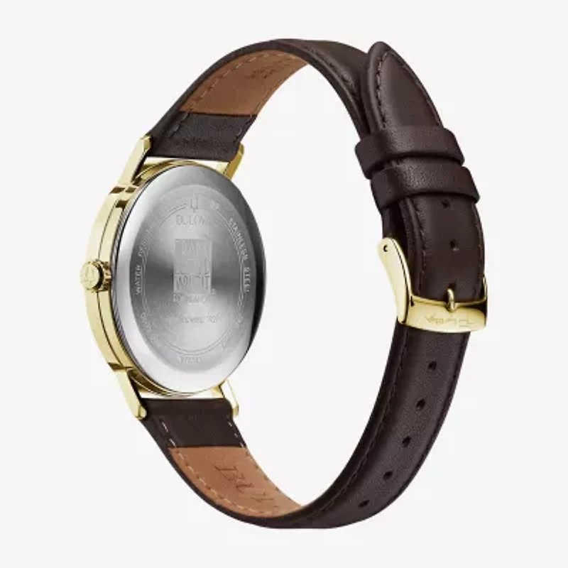 Bulova Frank Lloyd Wright April Shows Mens Brown Leather Watch 97a141