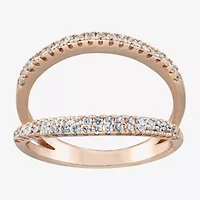 Silver Treasures Womens Cubic Zirconia 14K Rose Gold Over Band