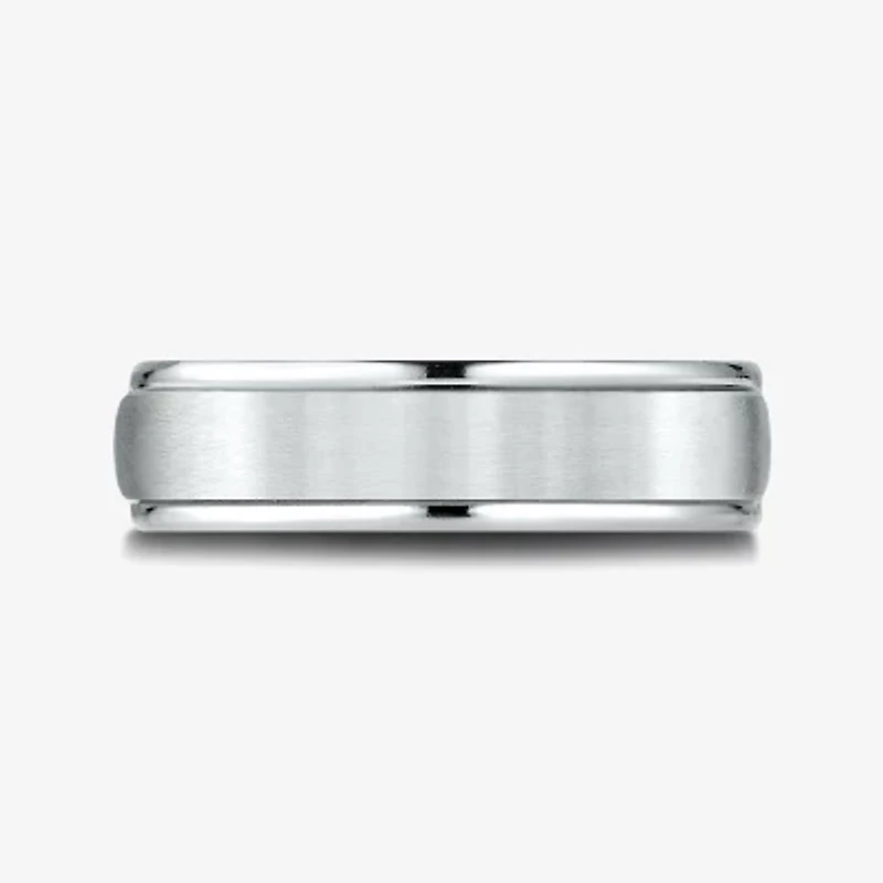 Mens 10K White Gold 6mm Band