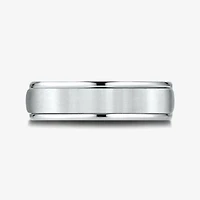 Mens 10K White Gold 6mm Band