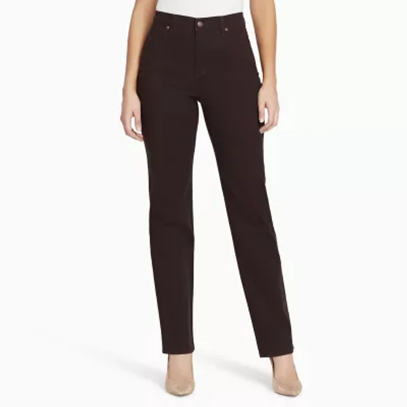 Gloria Vanderbilt Amanda Womens Mid Rise Straight Leg Regular Fit Jean