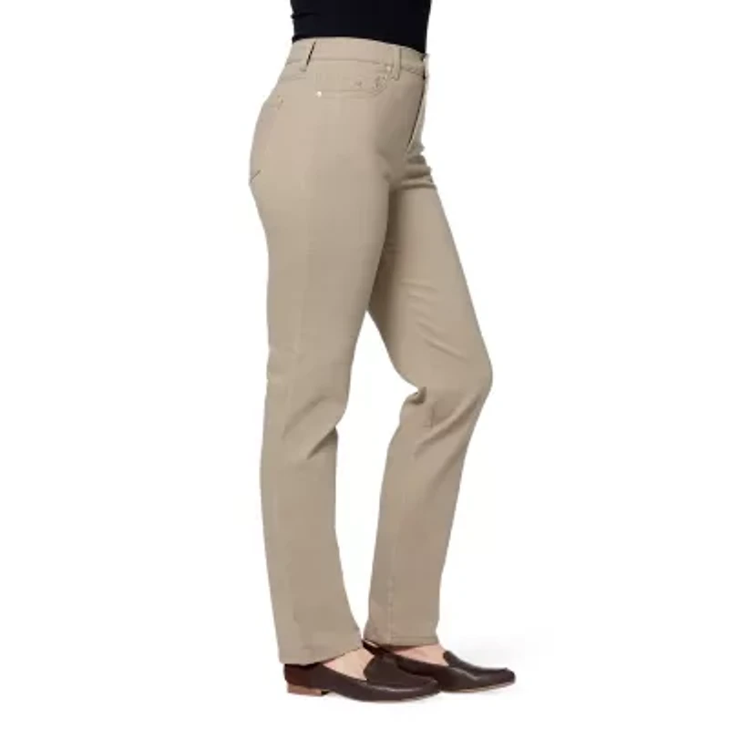 Gloria Vanderbilt Amanda Womens Mid Rise Straight Leg Regular Fit Jean