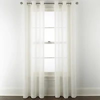 Distant Lands Fiji Solid Grommet Top Sheer Single Curtain Panel