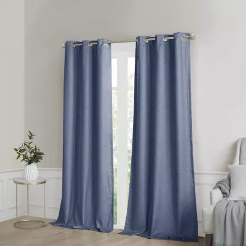 Sunsmart Leighton Energy Saving 100% Blackout Grommet Top Set of 2 Curtain Panel