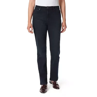 Gloria Vanderbilt Amanda Stretch Fabric Womens High Rise Straight Leg Regular Fit Jean