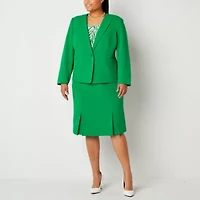 Black Label by Evan-Picone Womens Plus Classic Fit Suit Jacket