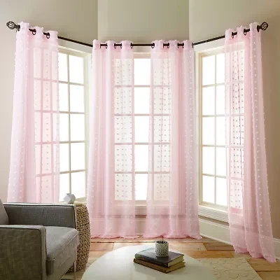Stratford Park Olimpia Grommet Top Sheer Set of 4 Curtain Panel