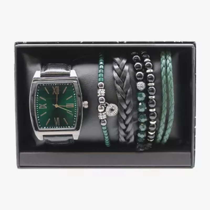 Geneva Mens Black 3-pc. Watch Boxed Set Mac7141jc