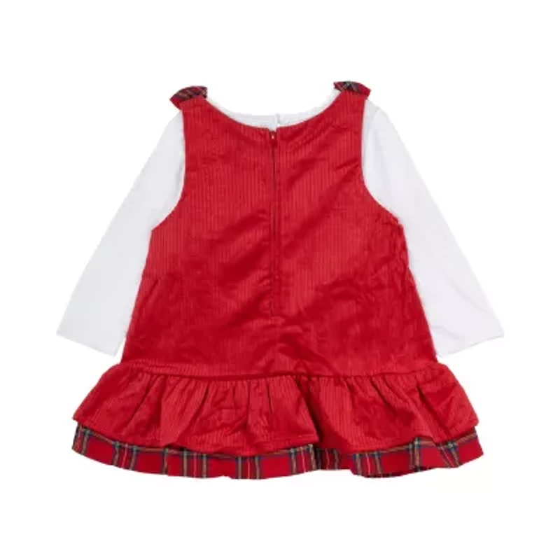 Rare Editions Baby Girls Plaid Dress Set