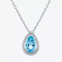 2-pc.Birthstone Necklace Set Sterling Silver