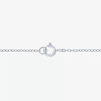 Yes Womens Lab Created White Sapphire Sterling Silver Heart 18 Inch Pendant Necklace