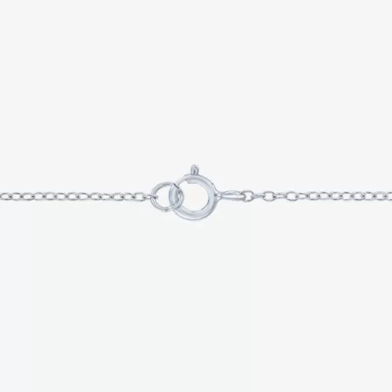 Yes Womens Lab Created White Sapphire Sterling Silver Inch Pendant Necklace