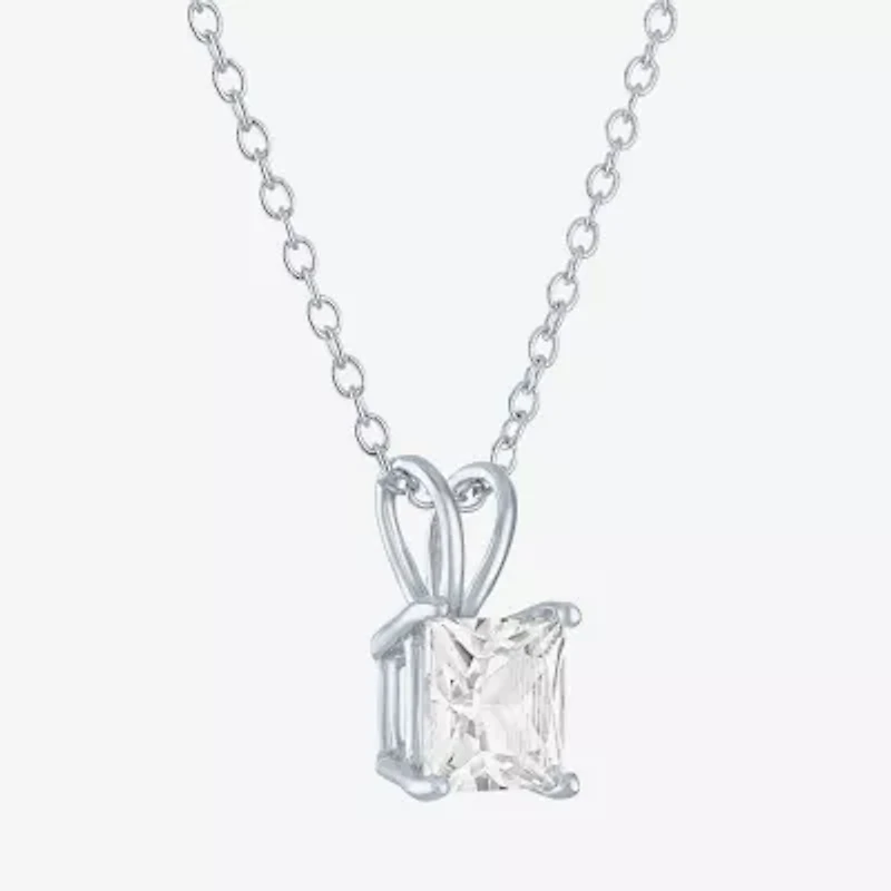 YES PLEASE! Womens Lab Created White Sapphire Sterling Silver Pendant Necklace