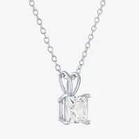 YES PLEASE! Womens Lab Created White Sapphire Sterling Silver Pendant Necklace