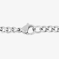 (G-H / I1) Mens 1/5 CT. Lab Grown White Diamond Stainless Steel Cross 24 Inch Pendant Necklace