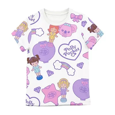 Polly Pocket Little Girls Round Neck Short Sleeve Regular Fit Graphic T-Shirt