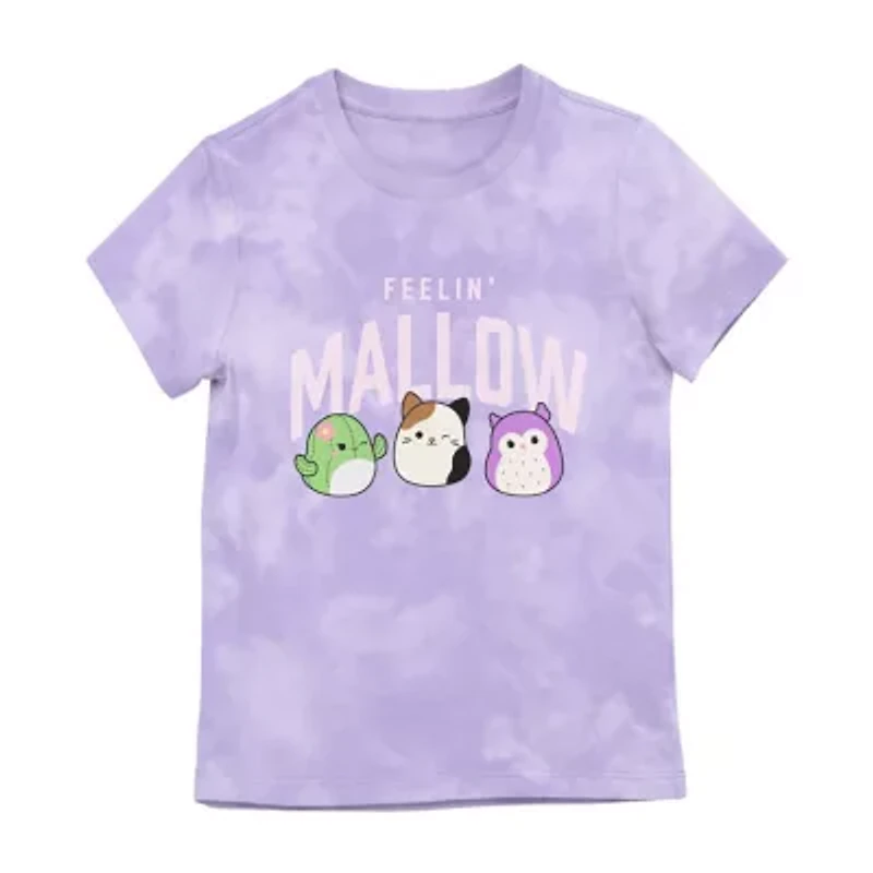 Little Girls Crew Neck Short Sleeve Regular Fit Squishmallows Graphic T-Shirt