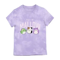 Little Girls Crew Neck Short Sleeve Regular Fit Squishmallows Graphic T-Shirt