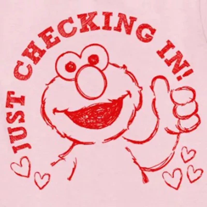 Elmo Little Girls Crew Neck Short Sleeve Regular Fit Graphic T-Shirt