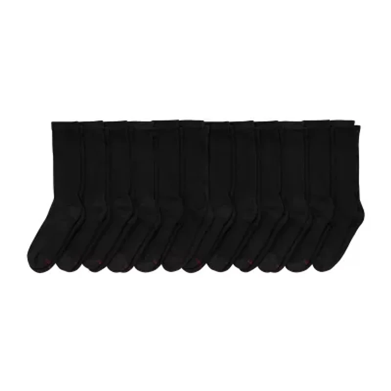 Hanes Ultimate Mens 12 Pair Big and Tall Crew Socks