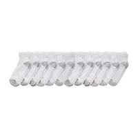 Hanes Ultimate Mens Multi-Pack 12 Pair Big and Tall Quarter Ankle Socks