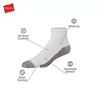 Hanes Ultimate Mens Multi-Pack 12 Pair Big and Tall Quarter Ankle Socks