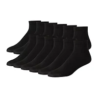 Hanes Ultimate Mens Multi-Pack 12 Pair Big and Tall Quarter Ankle Socks