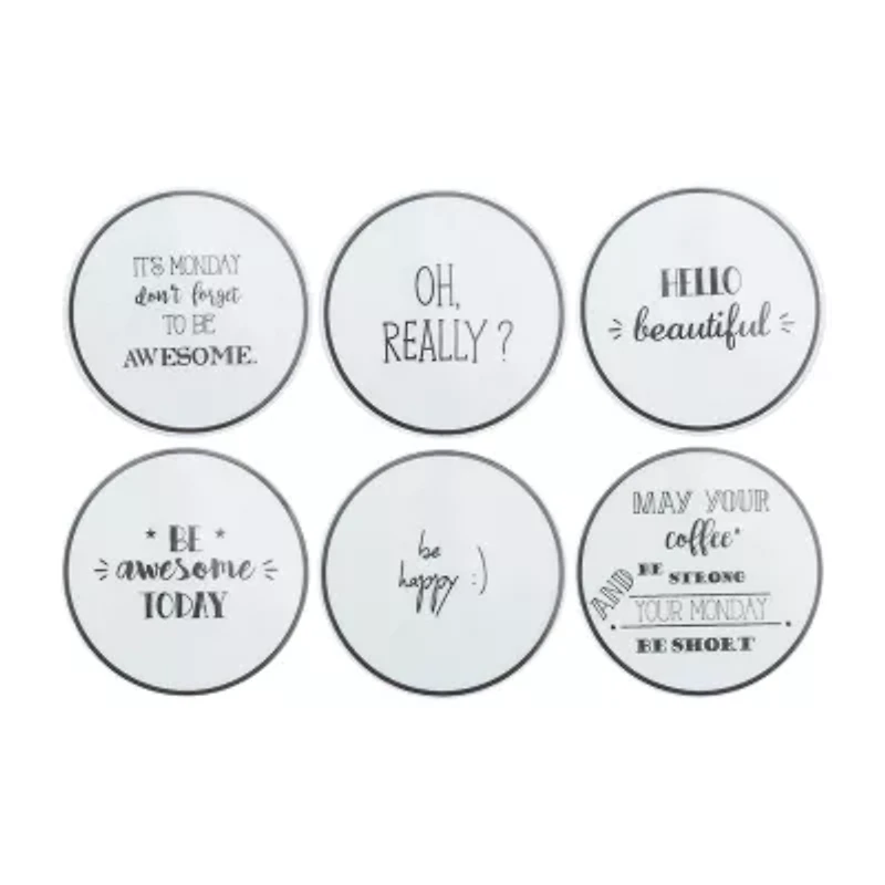 Porland Be Happy Collection 6-pc. Coasters