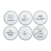 Porland Be Happy Collection 6-pc. Coasters