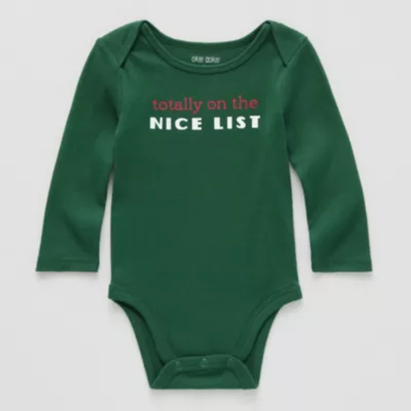 Okie Dokie Baby Unisex Round Neck Long Sleeve Rib Bodysuit