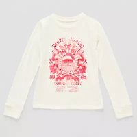 Thereabouts Holiday Little & Big Kid Girls Round Neck Long Sleeve Regular Fit Graphic T-Shirt